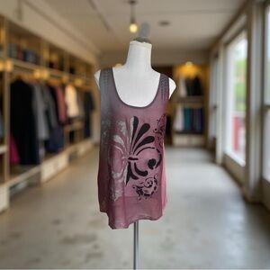 Rock & Republic Purple Graphic Tank Top YT12